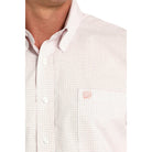Men's Cinch Button Up White Long Sleeve Shirt MTW1105912 - Crazy House Western Wear