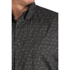 Men's Cinch Charcoal Paisley Print Classic Fit Button Down Shirt MTW1105959