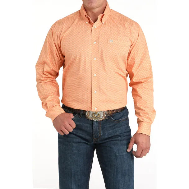 Men's Cinch Coral Geometric Print Shirt MTW1105964 - Crazy House Western Wear