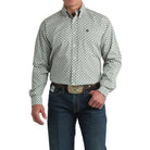 Men's Cinch Cream Diamond Print Button Down Shirt MTW1106033