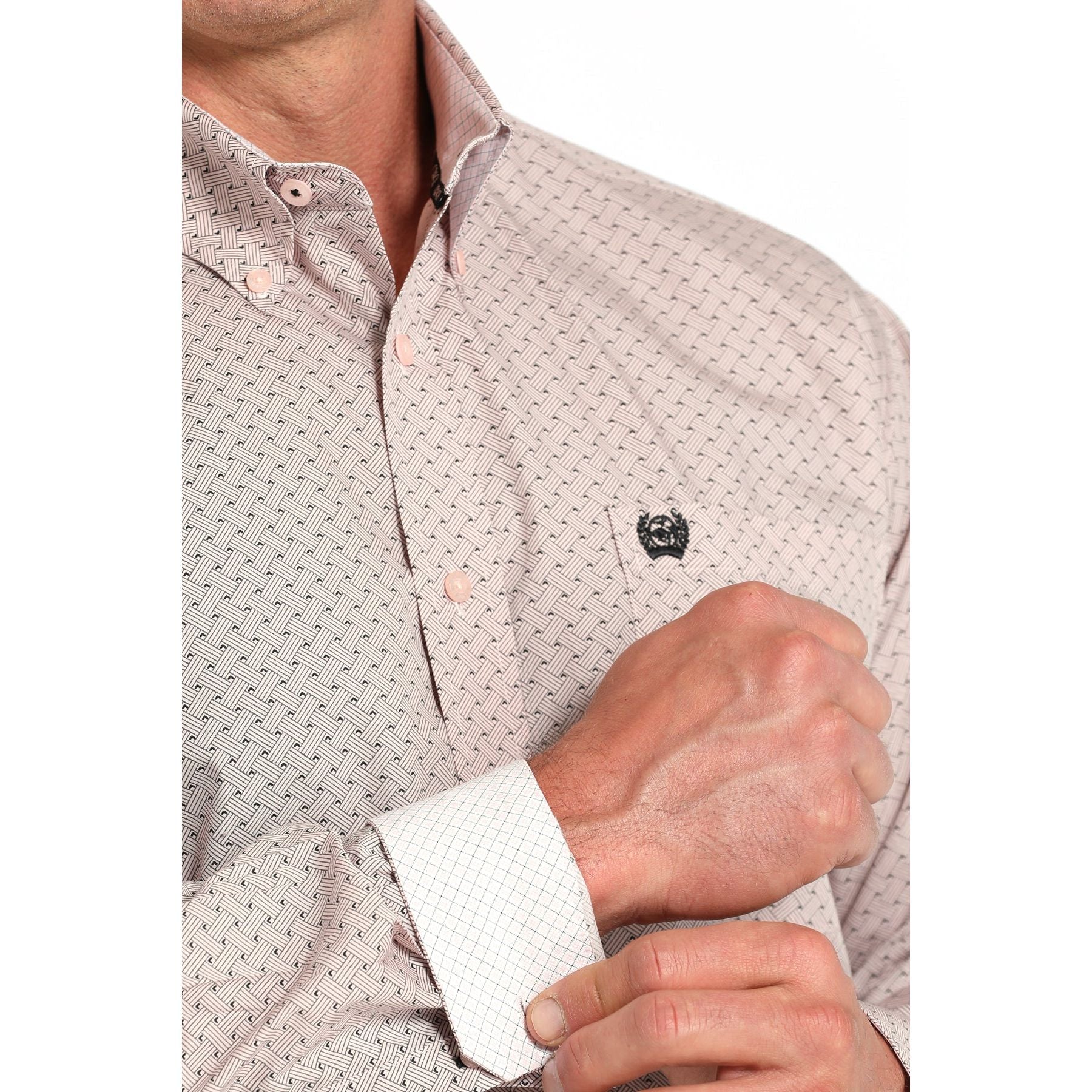 Men's Cinch Cream Patterned Long Sleeve Shirt MTW1105913 - Crazy House Western Wear