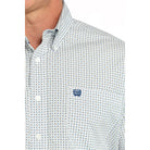 Men's Cinch Grey and White Geo Print Western Shirt MTW1111485 - Crazy House Western Wear
