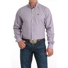 Men's Cinch Light Purple Plaid Print Western Shirt MTW1105976