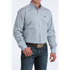 Men's Cinch Long Sleeve Blue Geo Print Button Up Shirt MTW1106076