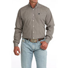 Men's Cinch Long Sleeve Khaki Printed Button Up Shirt MTW1106089