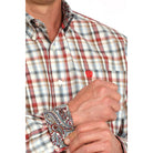 Men's Cinch Long Sleeve Plaid Button Up MTW1105946-CRE - Crazy House Western Wear