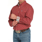 Men's Cinch Long Sleeve Red Printed Button Down Western Shirt MTW1105945-RED - Crazy House Western Wear