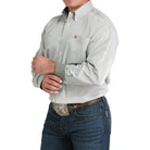 Men's Cinch Long Sleeve Striped Olive Button Down Shirt MTW1105982