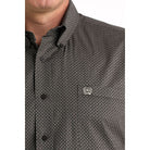 Men's Cinch Micro Geo Print Long Sleeve Button-Down Stretch Western Shirt MTW1106004