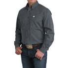 Men's Cinch Navy Printed Long Sleeve Button Up MTW1106079