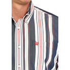 Men's Cinch Navy Striped Shirt MTW1105938 - Crazy House Western Wear