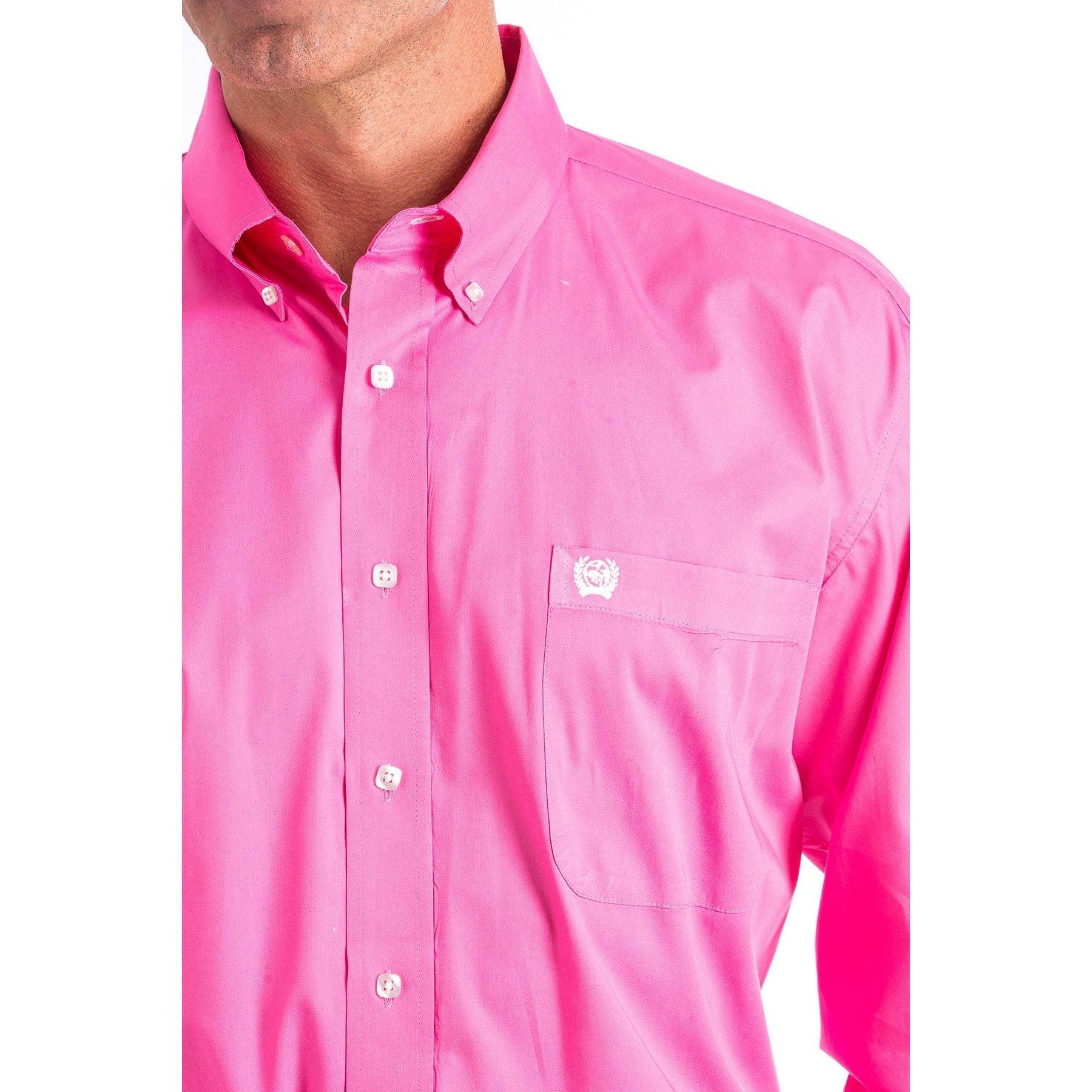 hot pink dress shirt for men Entyinea Dress Shirts for Men Long-Sleeve Shirt Button-Up Shirt for Men Hot Pink M