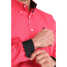 Men's Cinch Pink with Dots Long Sleeve Western Shirt MTW1106045