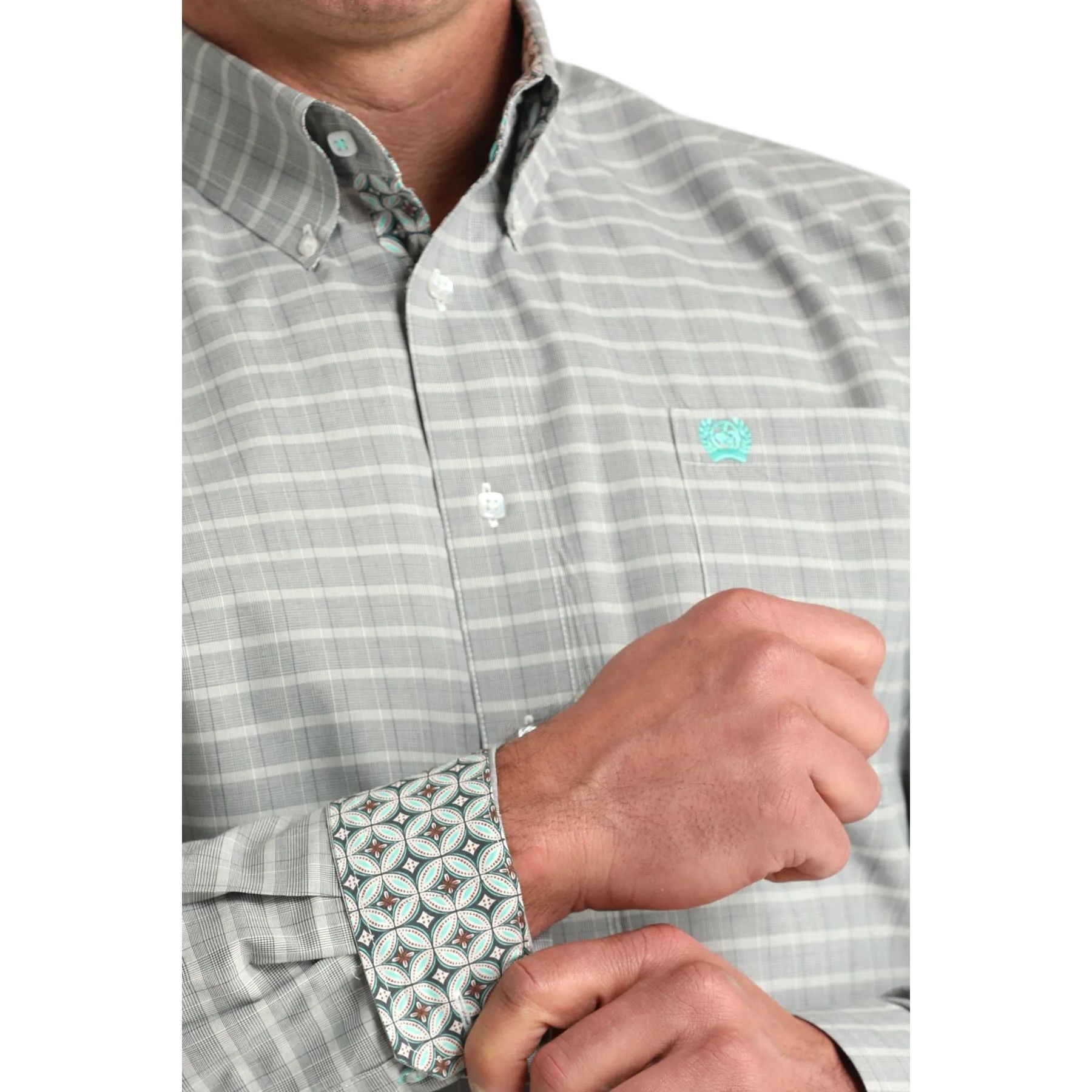 Men's Cinch Plaid Print Button Down Shirt MTW1106032
