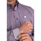 Men's Cinch Purple Plaid Print Western Shirt MTW1105975