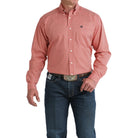 Men's Cinch Red Geo Print Button Down Shirt MTW1106041