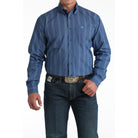 Men's Cinch Royal Blue Geometric Print Button-Down Western Shirt MTW1106010