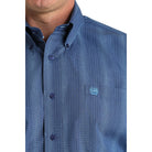 Men's Cinch Royal Blue Geometric Print Button-Down Western Shirt MTW1106010