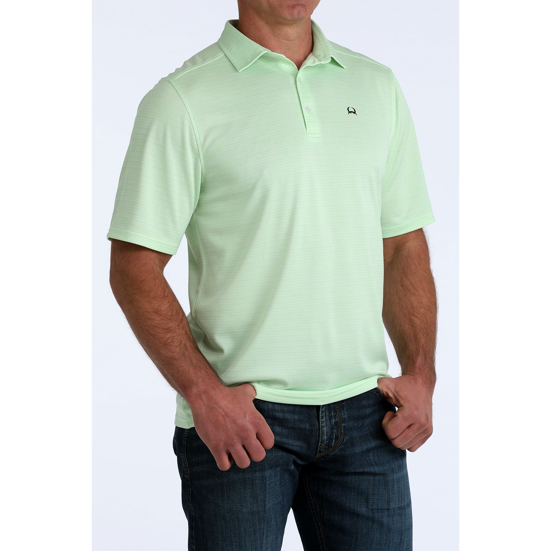 Men's Cinch Short Sleeve Green Arenaflex Polo MTK1865042