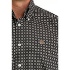 Men's Cinch Short Sleeve Navy Printed Button Up Shirt MTW1111519