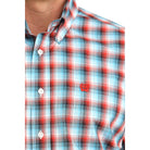 Men's Cinch Short Sleeve Plaid Button Down Shirt MTW1111521