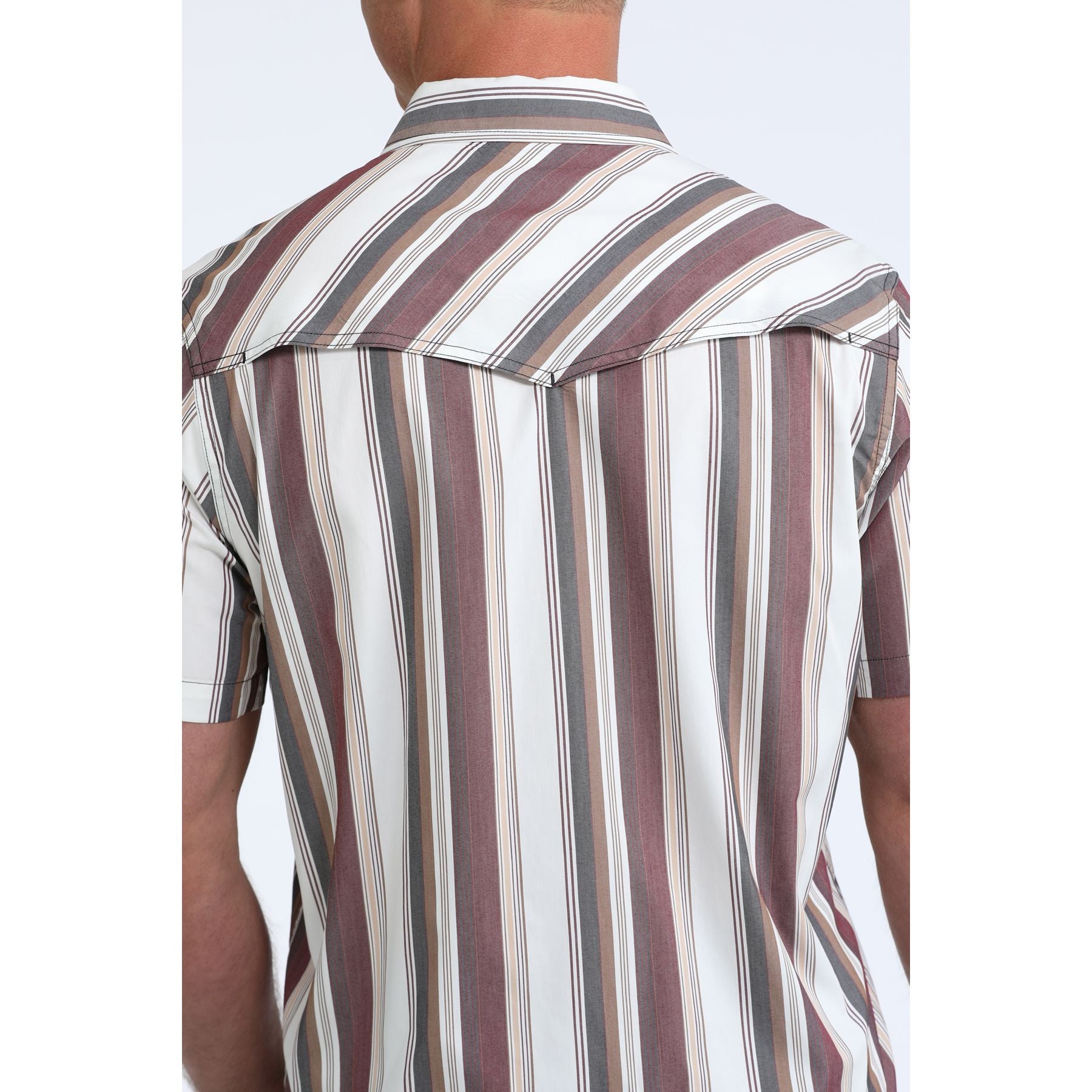 Men's Cinch Short Sleeve Striped Camp Shirt MTW1402015