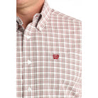 Men's Cinch White/Red Small Plaid Classic Fit Button-Down Western Shirt MTW1106015