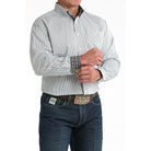 Men's Cinch White Stripe Long Sleeve Button Shirt MTW1106003