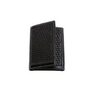 Men's Cowboy Chrome Black Basket Weave Trifold Wallet W311