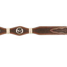Men's Cowboy Chrome Brown Scalloped Belt with Star Conchos 2715