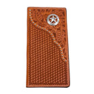 Men's Cowboy Chrome Floral and Basket Weave Saddle Ride Rodeo Style Wallet W488