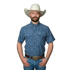 Men's Ferrell Blue "The Bennett" Short Sleeve Snap Shirt FPS1026013