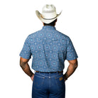 Men's Ferrell Blue "The Bennett" Short Sleeve Snap Shirt FPS1026013