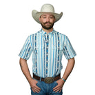 Men's Ferrell Short Sleeve "The Post" In Blue Snap Shirt FPS1026032