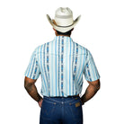 Men's Ferrell Short Sleeve "The Post" In Blue Snap Shirt FPS1026032