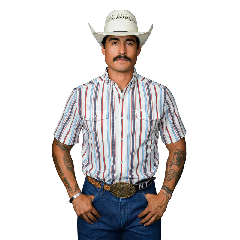 Men's Ferrell White Short Sleeve Snap "The Brooks" Shirt FPS1026002