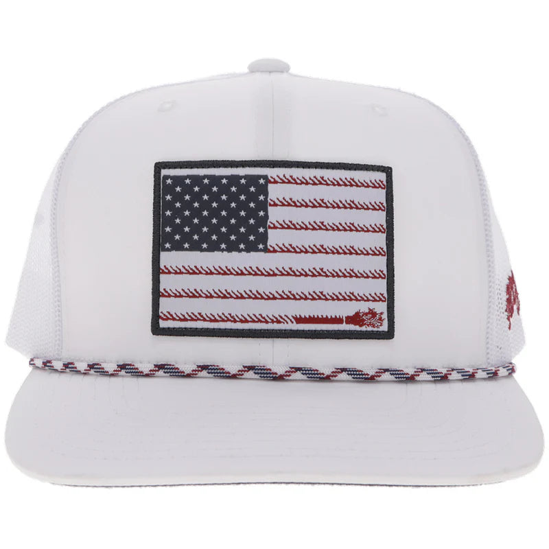 Men's Hooey "Liberty Roper" White with Flag Patch 2610T-WH