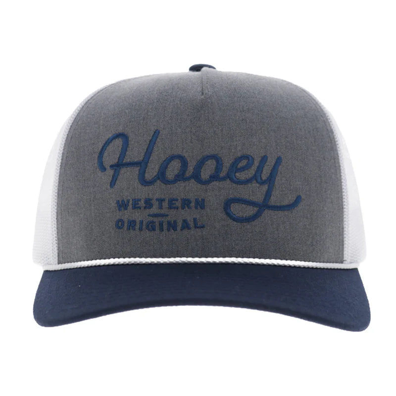 Men's Hooey "OG" Hat Charcoal/White with Navy Stitching 2660T-CHWH