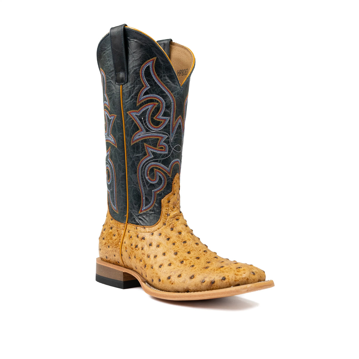 Horse Power Men's Saddle Ranch Ostrich Print Square Toe Boots