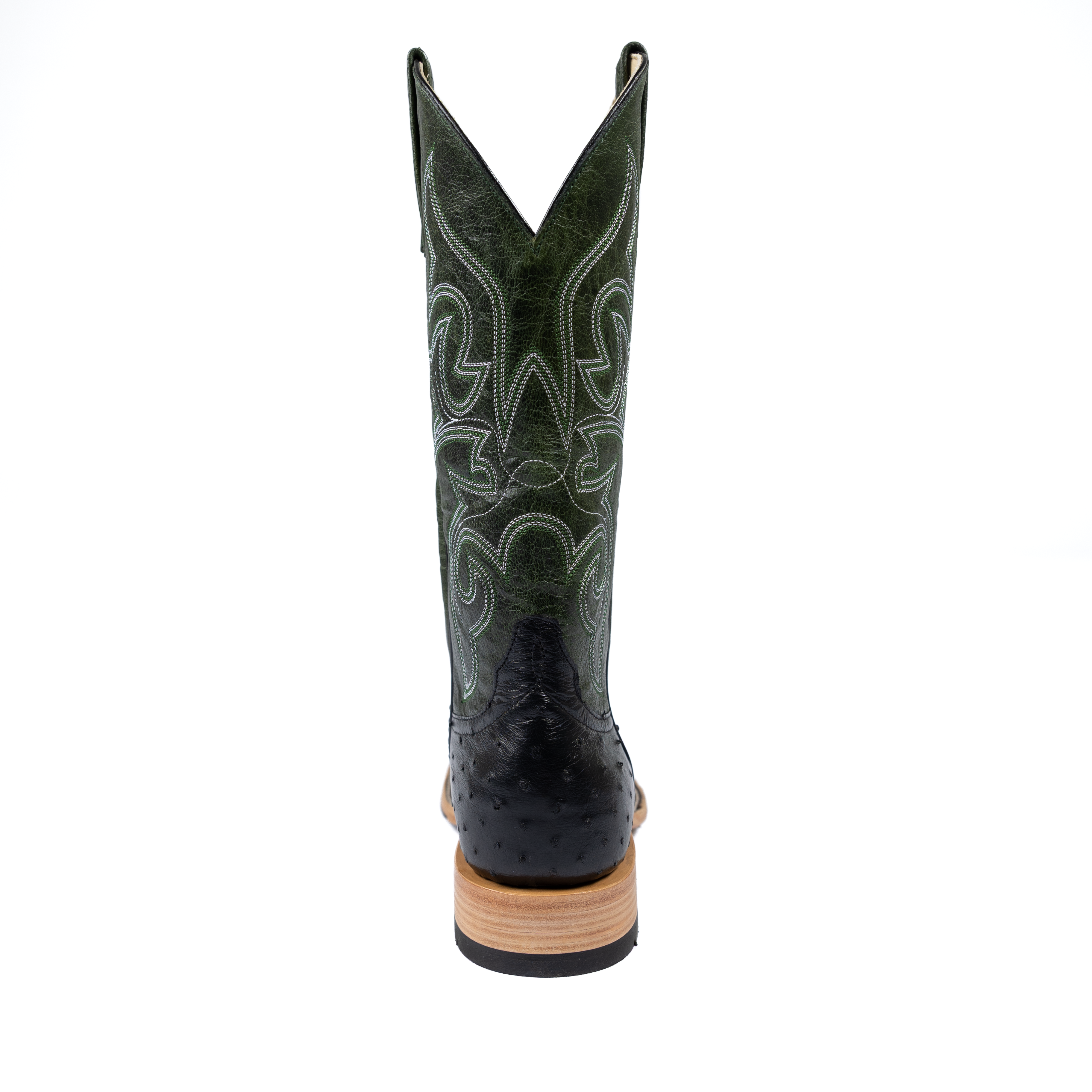 Men's Horse Power Top Hand Black Full Quill Ostrich with 13" Emerald Explosion Top HP8004