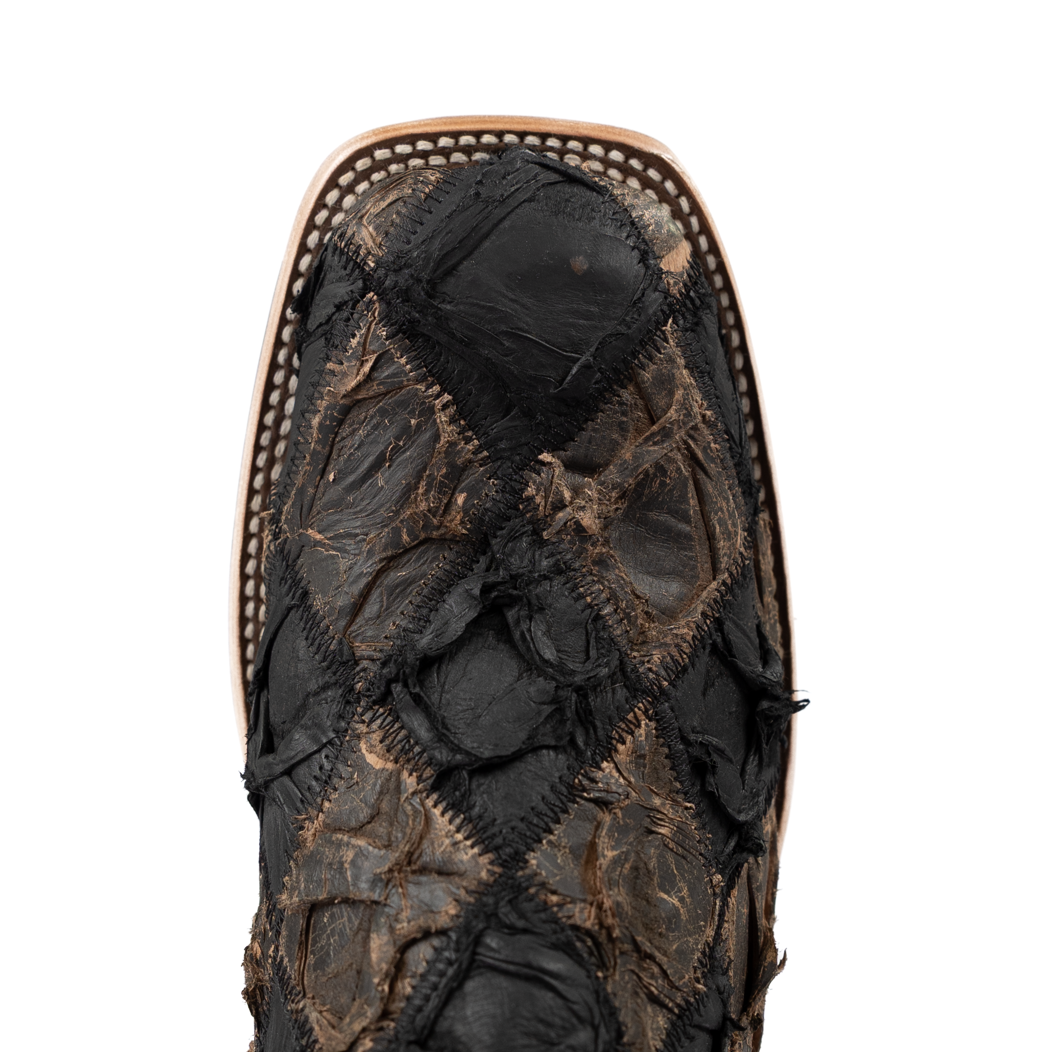Men's Horse Power Top Hand Black Matte and Toast Big Bass Patchwork with 13" Chocolate Flynn Top HP8064
