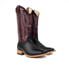 Men's Horse Power Top Hand Black Smooth Ostrich with 13" Maroon Top HP8010