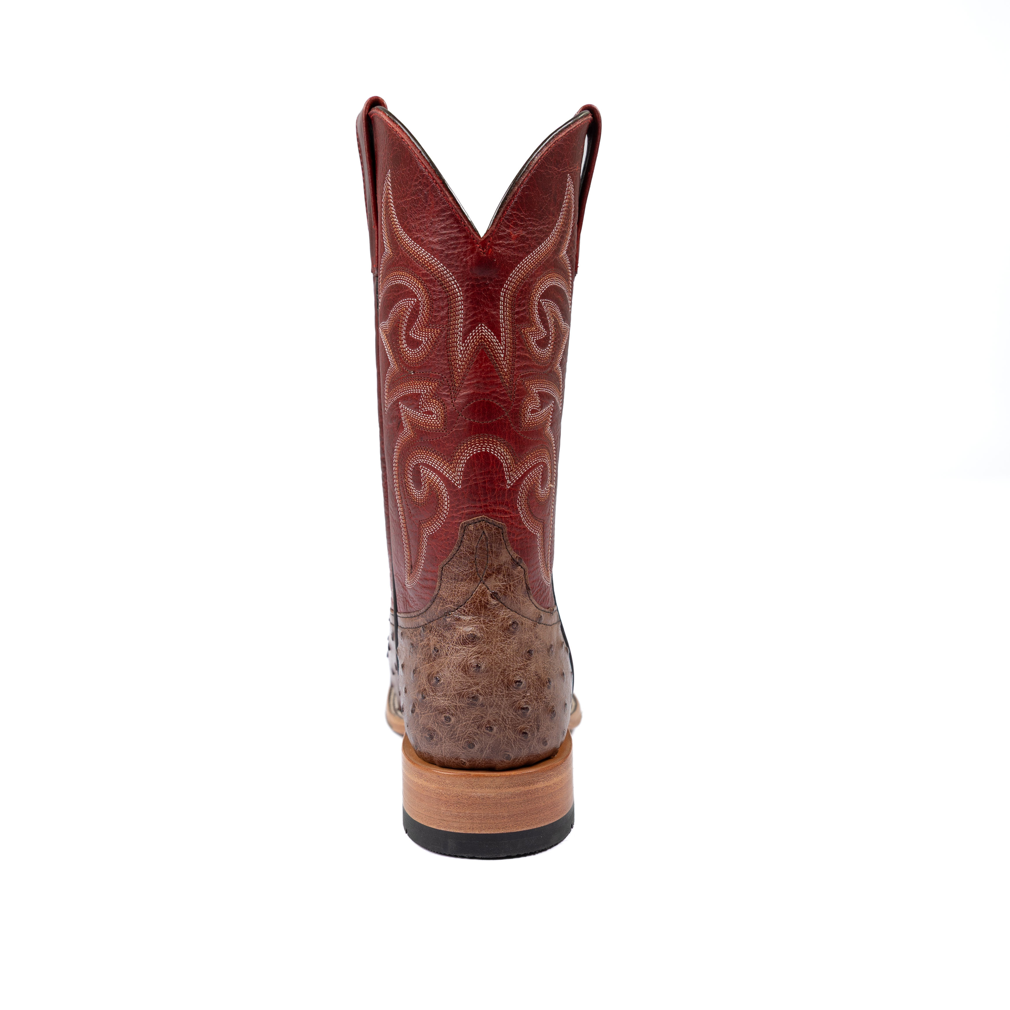 Men's Horse Power Top Hand Kango Tobacco Full Quill Ostrich with 11" Red New Orleans Top HP6017
