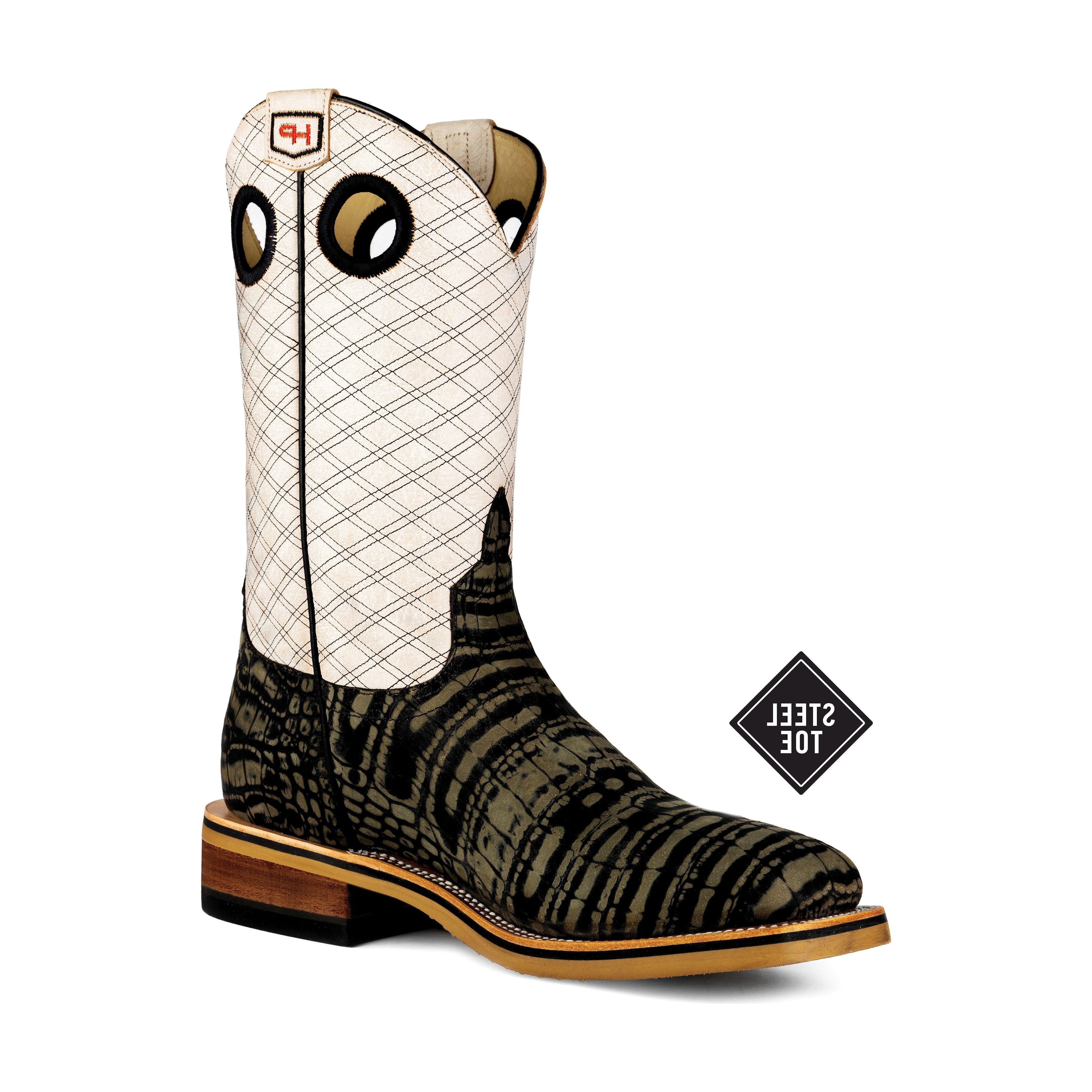 Men's Horsepower Caiman Print Steel Toe Boot 12" HPW2501 - Crazy House Western Wear
