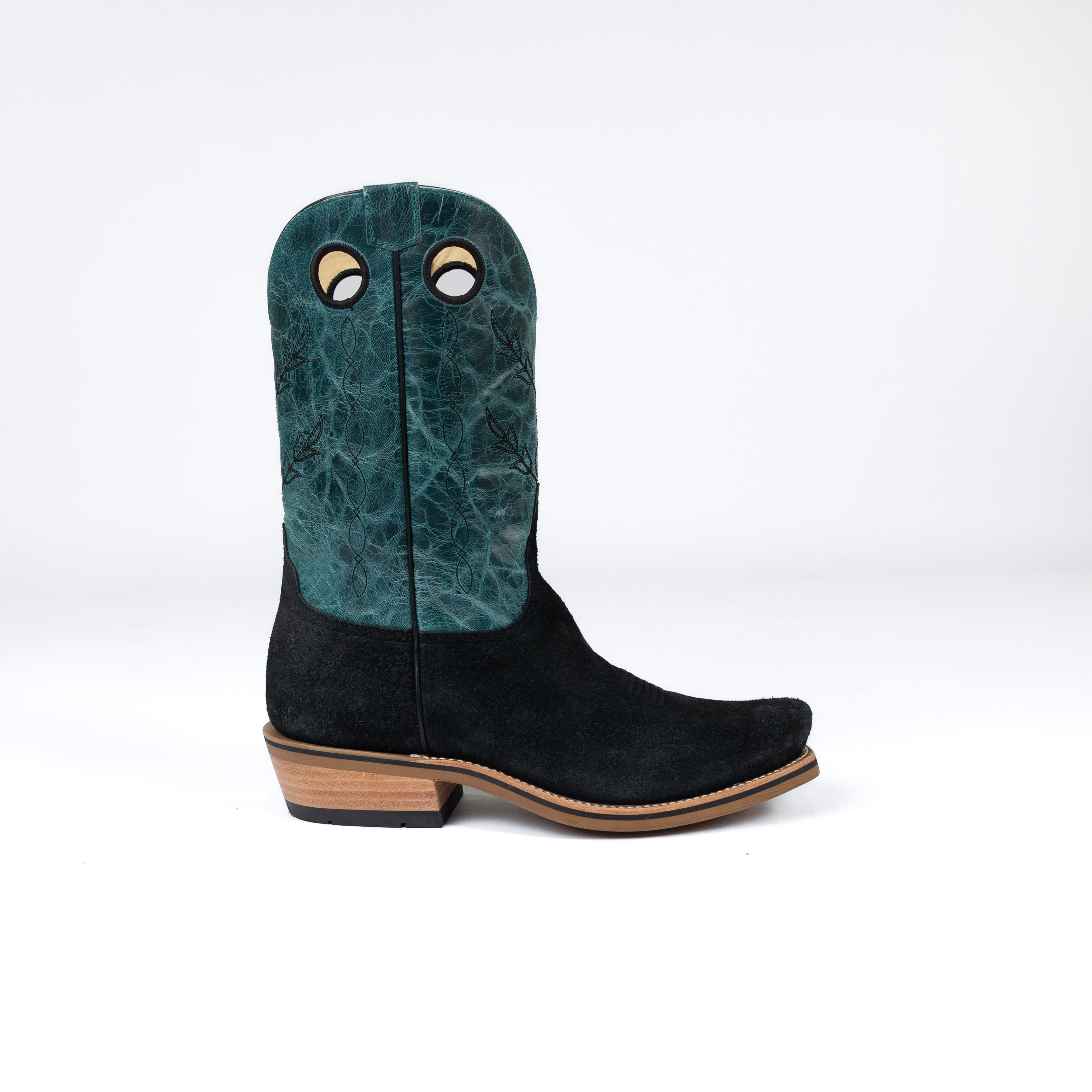 Men's Horsepower Top Hand High Noon Black Suede Cutter Toe Boots