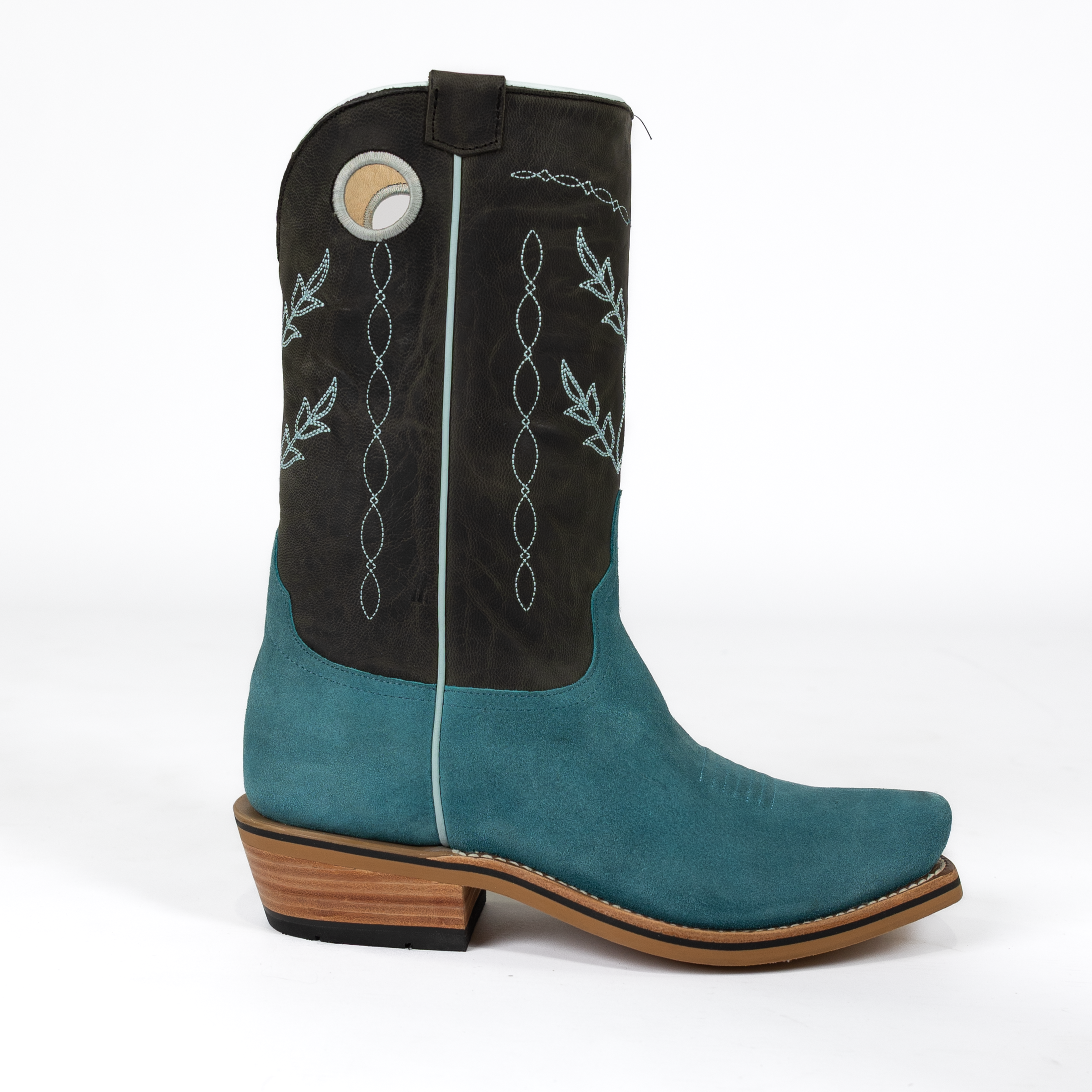 Men's Horsepower High Noon Turquoise Suede Cutter Toe Boots HP9515