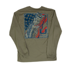 Men's Huk Long Sleeve Pocket Tee Shirt Olive Graphic H1000574-319
