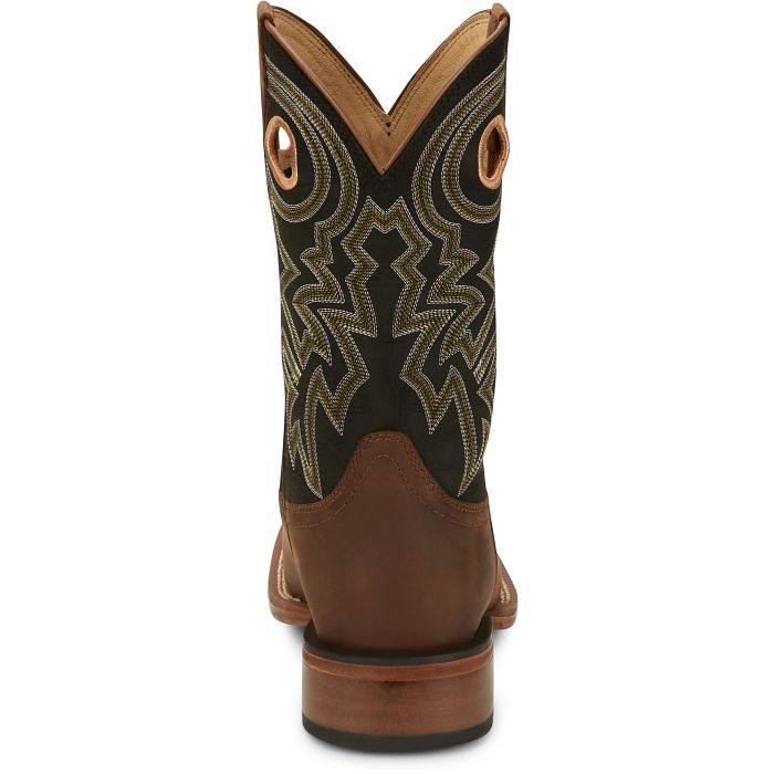 Justin Men's Big News Brown Wide Square Toe Boots FN7021 – Crazy