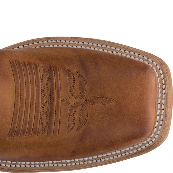 JUSTIN Embroidered Leather Boots Square Toe Mens Copper Brown BR740 Size 11 B Justin Men main image 4