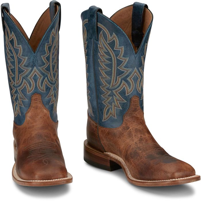 Men's Justin Poston Brown Square Toe Boots BR388 – Crazy House